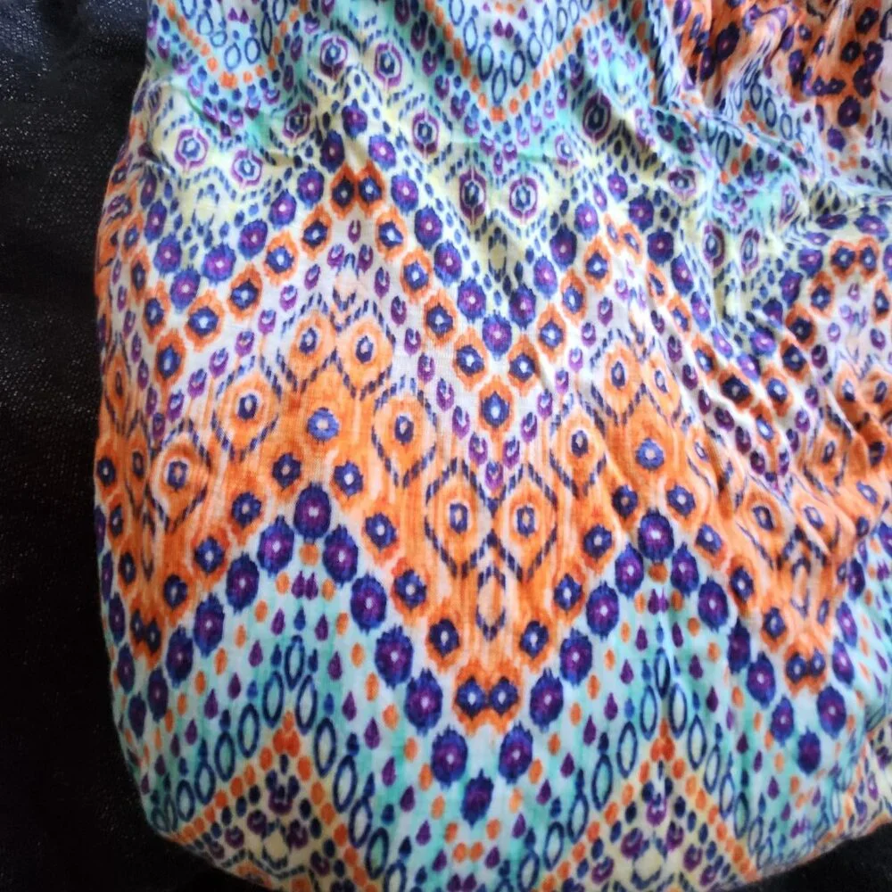 Boho Chevron Printed Knit Fabric – Approx. 2+ Yards (~84") (Vibrant Multicolor) - Picture 7 of 8